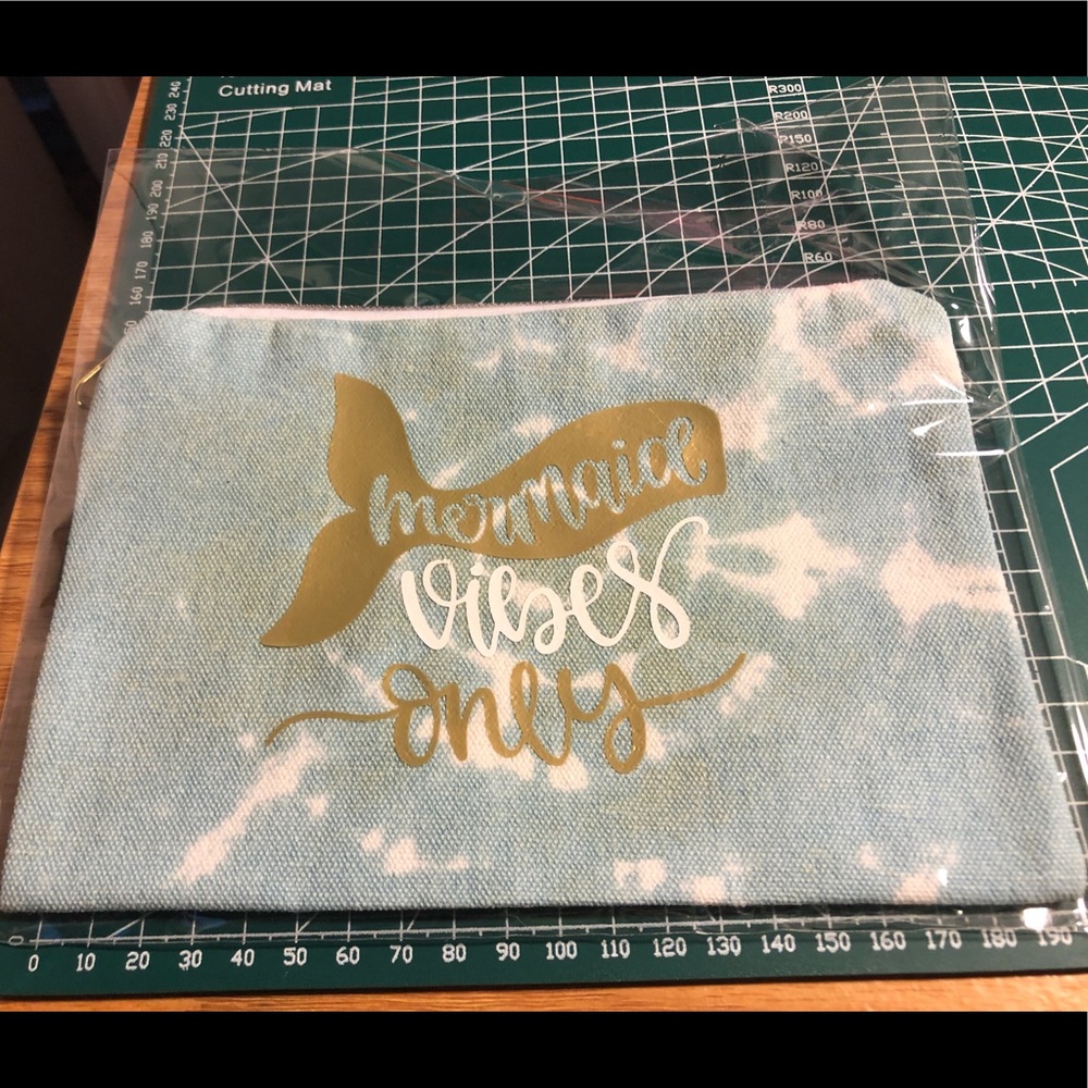 Mermaid Vibes Aqua Tie Dye Cosmetic Zip Bag